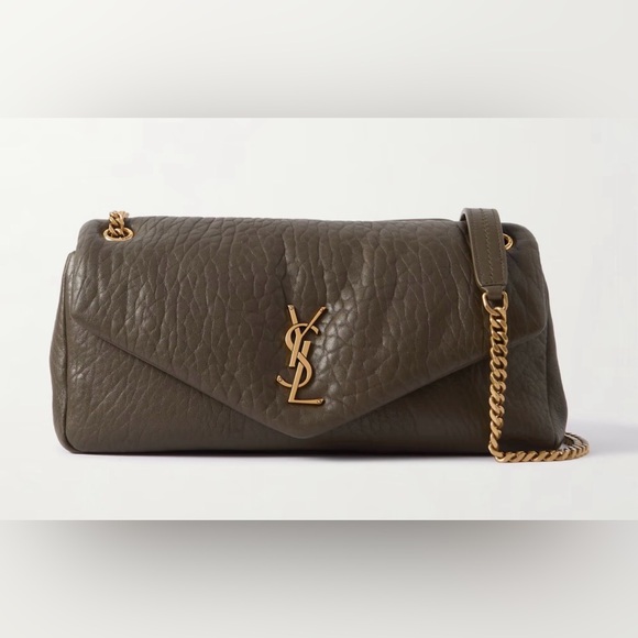 Yves Saint Laurent Handbags - YSL Calypso Medium in grained Lambskin Light musk/Olive green